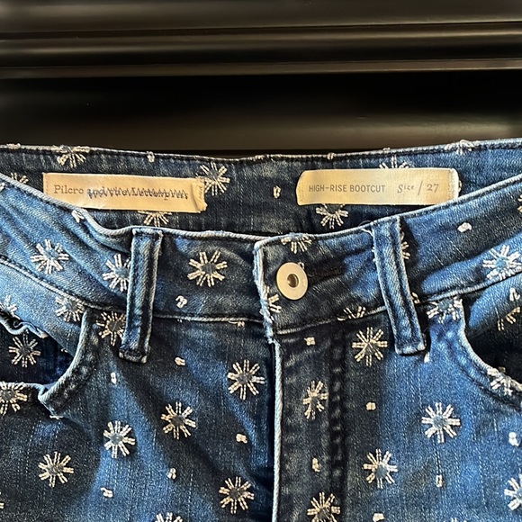 Pilcro High Rise Bootcut Embroidered Denim Jeans - Picture 3 of 4